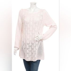 NWT Preswick & Moore blush metallic sequins sweater petite large PL